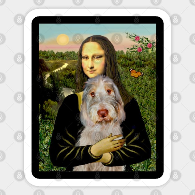 Mona Lisa and her Italian Spinone Sticker by Dogs Galore and More